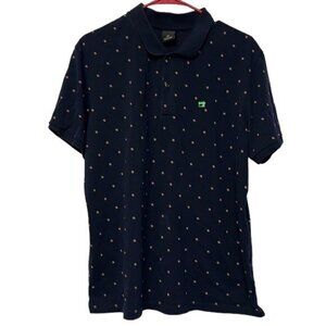 Scotch & Soda Sewing Machine Embroidered Polo Navy Blue Shirt Size XL EUC #0416